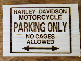 082535-Harley Parking Sign Wood Plaque