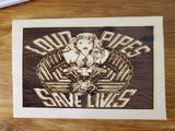 102838 Loud Pipes Wood Plaque