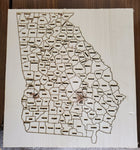 115424-State Counties Map Wood Plaque