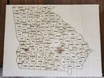 115424-State Counties Map Wood Plaque