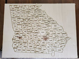 115424-State Counties Map Wood Plaque