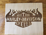 150411-Harley Flames Wood Plaque