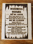 171454 Shop Hours Wood Plaque