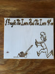 181413 I Fought The Lawn Wood Plaque