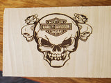 185349-Skull Harley Wood Plaque