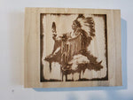 192315 Native Chief Wood Plaque