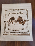 195105 American By Birth Wood Plaque