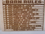 200234 Barn Rules Wood Plaque