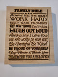 200307 Family Rule Wood Plaque