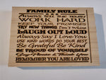 200307 Family Rule Wood Plaque